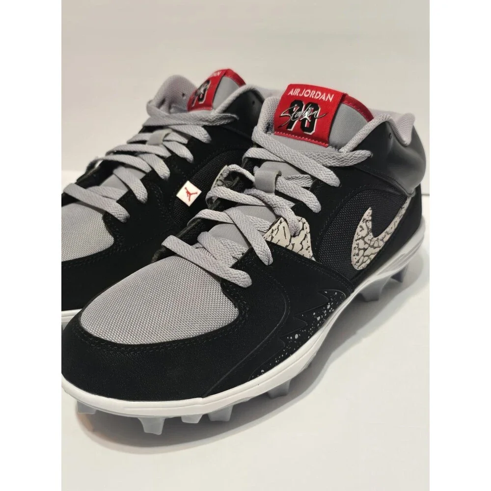 Nike Air Jordan Stadium 90 Low TD Men's Size 10 Football Cleat Black Cement